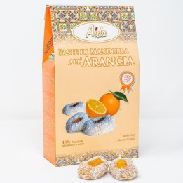 Scatolina elegante con pasta di mandorla all'arancia confezionata singolarmente