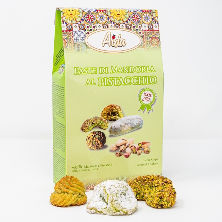 Pâte d’amande à la pistache – Boîte de 200 g