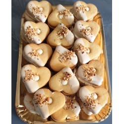 CUORI DI FROLLA FARCITI CON CREMA VANIGLIA GR 500